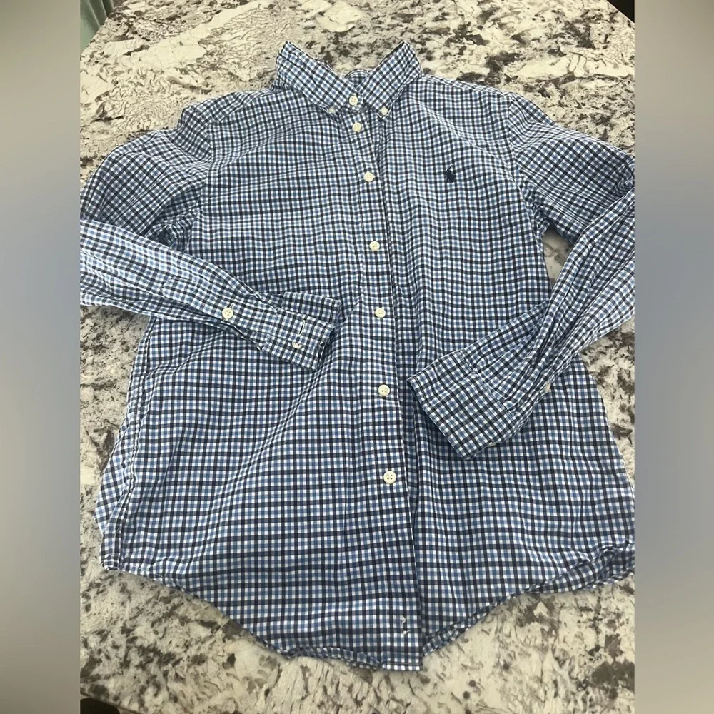 Boys 100% cotton Ralph Lauren button down shirt- size L